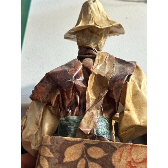 Village Workers Mexican Folk Art Figurines Baskets Of Harvest Beans Paper Mache - Picture 10 of 16